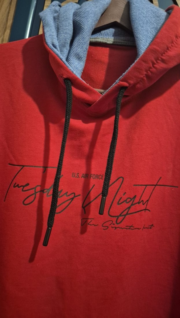 Kapüşonlu Kırmızı Unisex Sweatshirt - Görsel 2