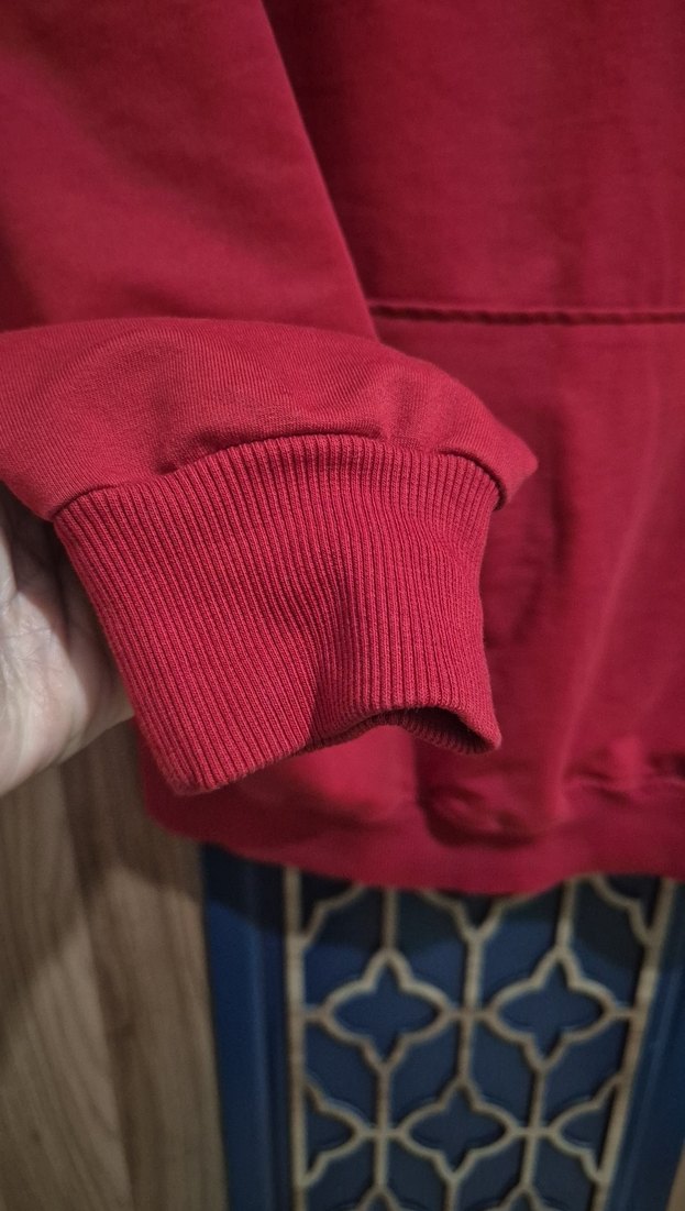 Kapüşonlu Kırmızı Unisex Sweatshirt - Görsel 4