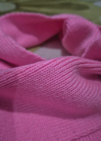 Pembe Örgü Kız Çocuk Şal - Görsel 3