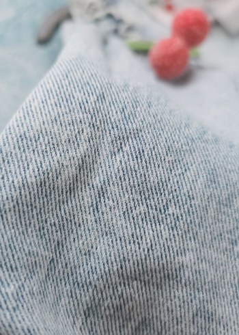 LC Waikiki Kız Çocuk buz mavisi Denim Fırfırlı Elbise