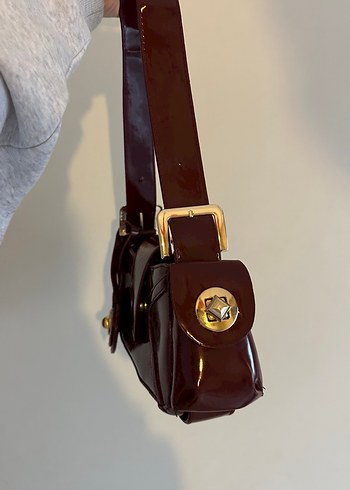 remington bordo rugan Kadın Omuz Çantası - Görsel 4