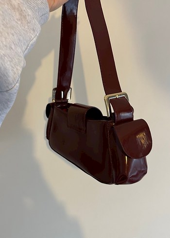 remington bordo rugan Kadın Omuz Çantası - Görsel 3