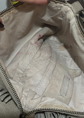 Zara Trafaluc Püsküllü Bej Süet Bohem Kadın Çanta - Görsel 4