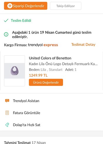 United Colors of Benetton Lila Kadın Büyük Çanta - Görsel 4