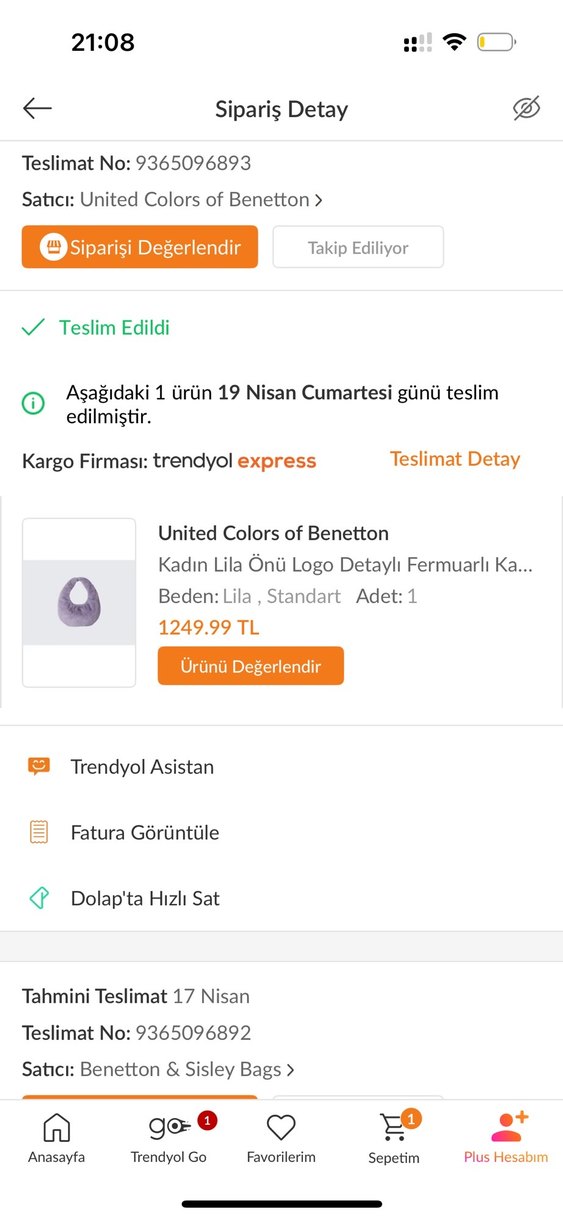 United Colors of Benetton Lila Kadın Büyük Çanta - Görsel 4