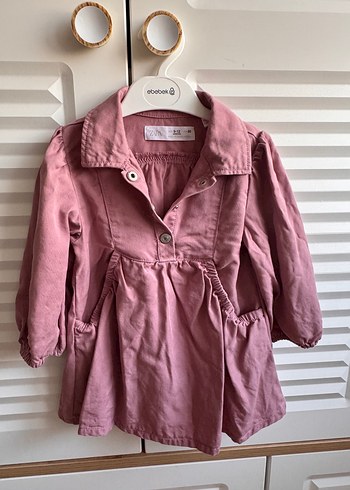 Zara Zara Pembe Uzun Kollu Kız Elbisesi