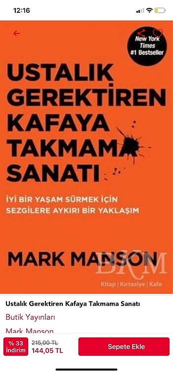 Beden Çiziksiz yıpranmamış kitap