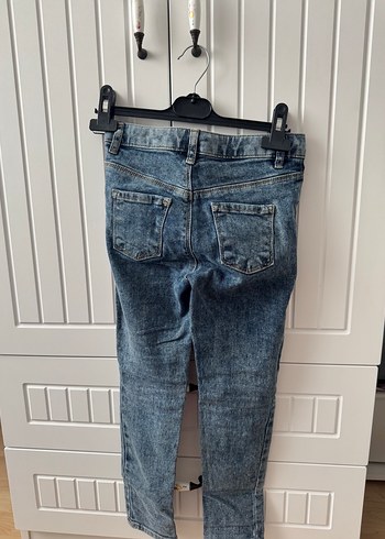 LC Waikiki Kız Çocuk Mavi Batik Desenli Denim Pantolon