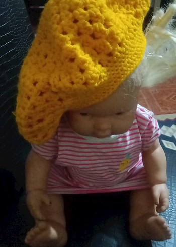 Sarı Kadın Örgü Bere - Görsel 2