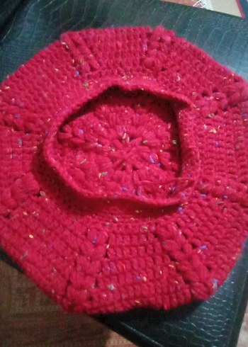 Kırmızı Kadın Örgü Bere - Görsel 4