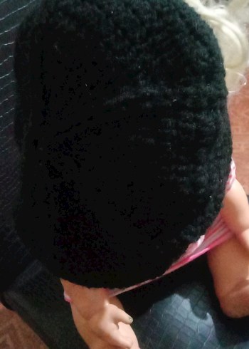 Siyah Yünlü Kadın Bere Kürk Detaylı - Görsel 2