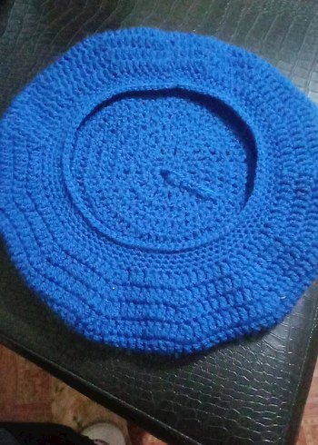 Mavi Örgü Kadın Bere - Görsel 4