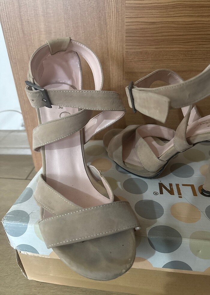 Yazlık topuklu ayakkabı - Görsel 3