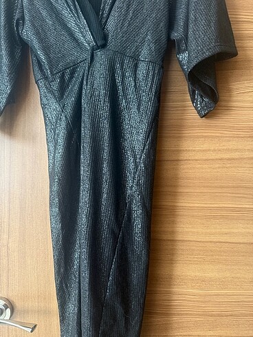 Vatkalı parlak elbise - Görsel 6