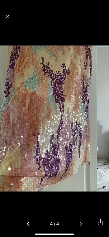 Zara payetli midi etek