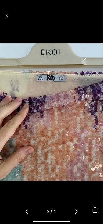 Zara Zara payetli midi etek