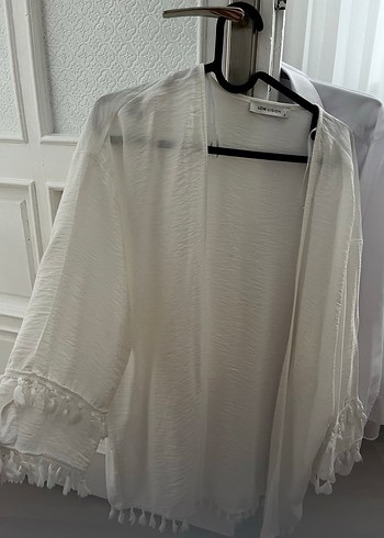 Beyaz Bohem Kadın Kimono