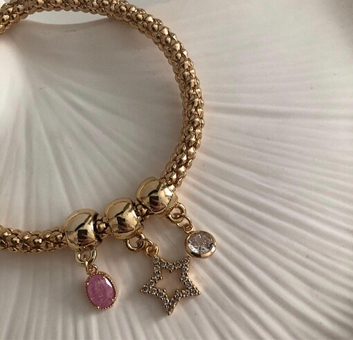 PEMBE YILDIZ CHARM BİLEKLİK