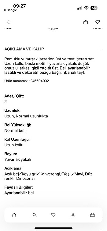 6 Ay Beden Hm 2 parca takım