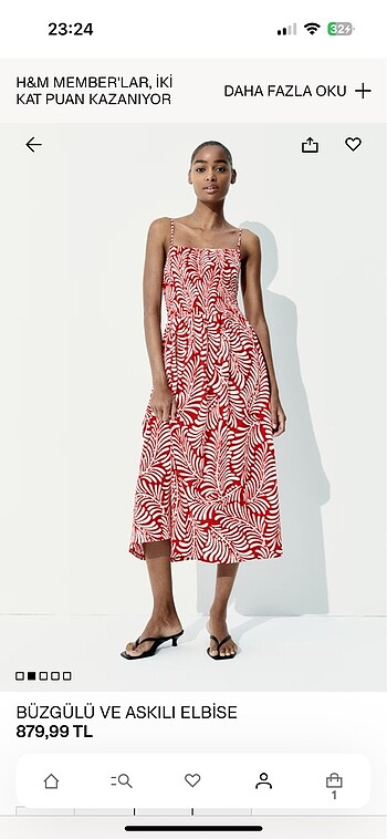H&m askılı ve buzgulu elbise