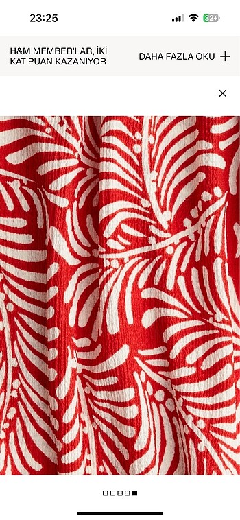 xl Beden kırmızı Renk H&m askılı ve buzgulu elbise