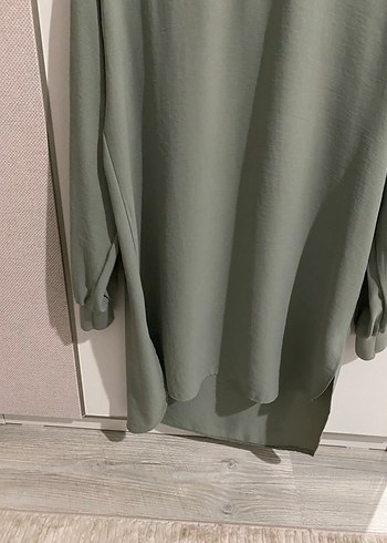 Gri Uzun Kollu Kadın Tunik - Görsel 2