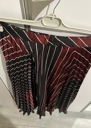 Bordo Pilili Midi Etek - Görsel 2