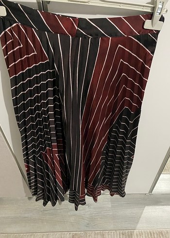 Bordo Pilili Midi Etek - Görsel 4