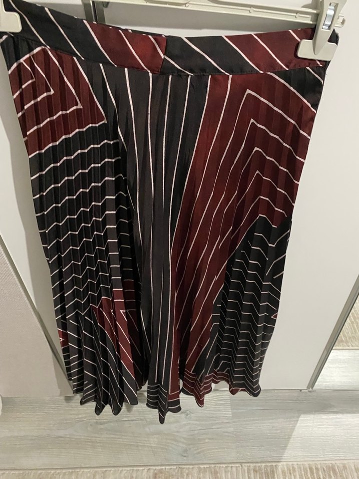 Bordo Pilili Midi Etek - Görsel 4