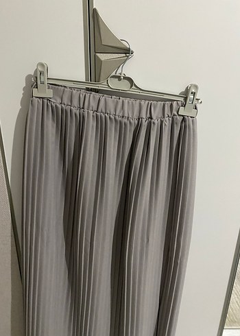 Gri Midi Piliseli Kadın Etek - Görsel 2