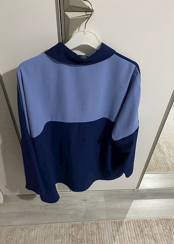 Lacivert Baskılı Hamile Tişörtü, Uzun Kollu, Fermuarlı - Görsel 3