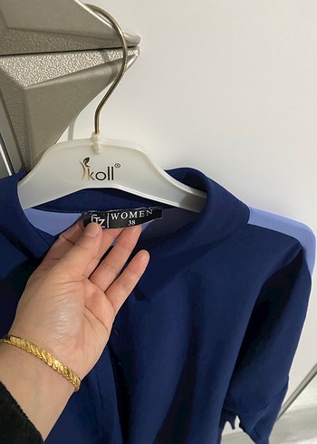 Lacivert Baskılı Hamile Tişörtü, Uzun Kollu, Fermuarlı - Görsel 4