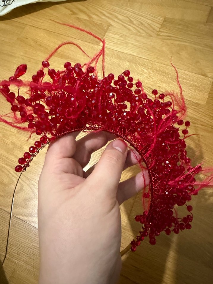 Kırmızı Boncuklu Kına Saç Aksesuarı - Görsel 3