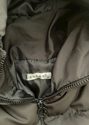 Fermuarlı Koyu siyah Kadın Kışlık Mont - Görsel 3