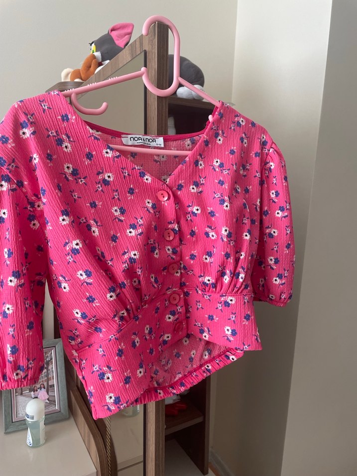 Pembe Çiçekli Uzun Kadın ikili Takım - Görsel 4