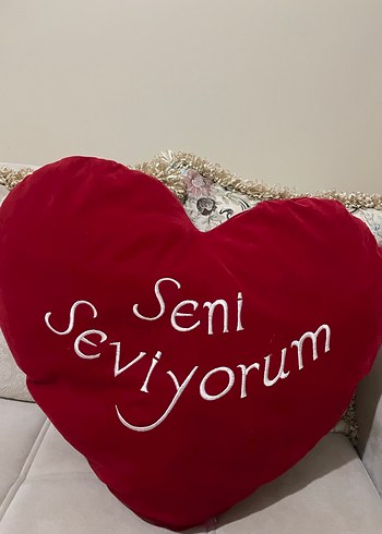 Beyaz Peluş Ayı ve Kalp Yastık - Görsel 3