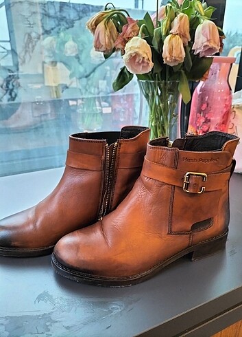 36 Beden camel Renk Hush Puppies Taba Kadın Hakiki Deri Bot
