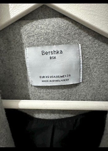 Bershka Gri Düğmeli Kadın Kaban