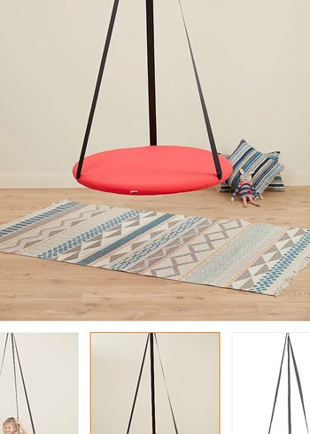 Renkli Kırmızı Yuvarlak Salıncak - Görsel 2