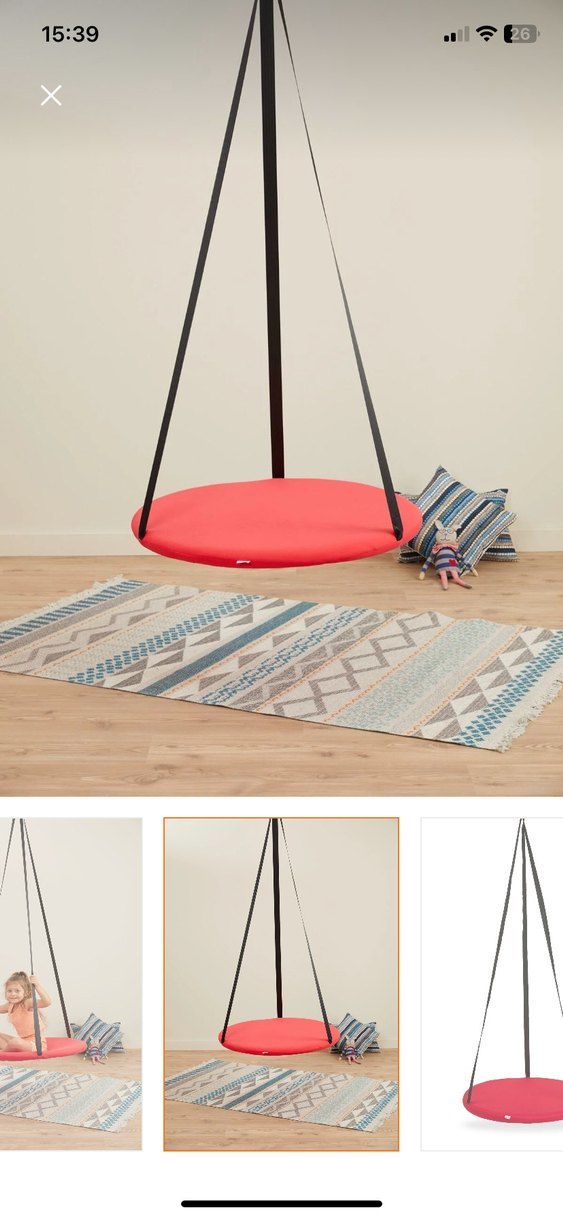 Renkli Kırmızı Yuvarlak Salıncak - Görsel 2