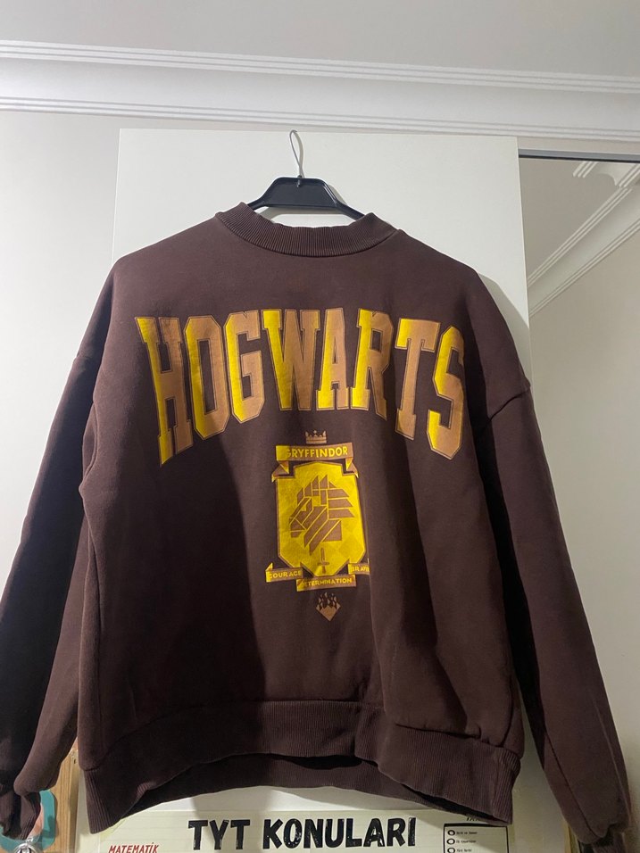 Kahverengi HOGWARTS Baskılı Sweatshirt - Görsel 2