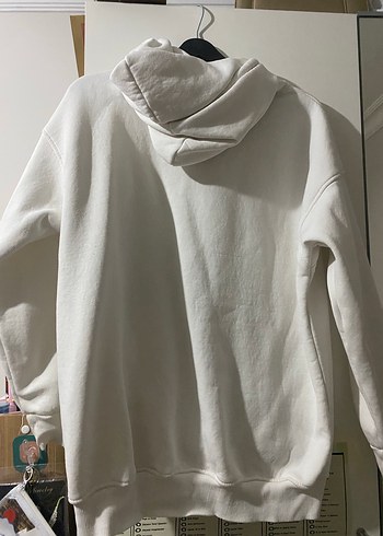 Kadın Beyaz Fermuarlı Sweatshirt - Görsel 3