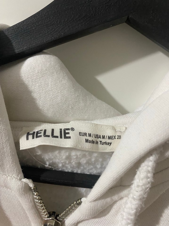 Kadın Beyaz Fermuarlı Sweatshirt - Görsel 4