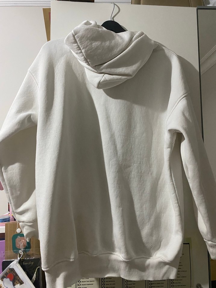 Kadın Beyaz Fermuarlı Sweatshirt - Görsel 3