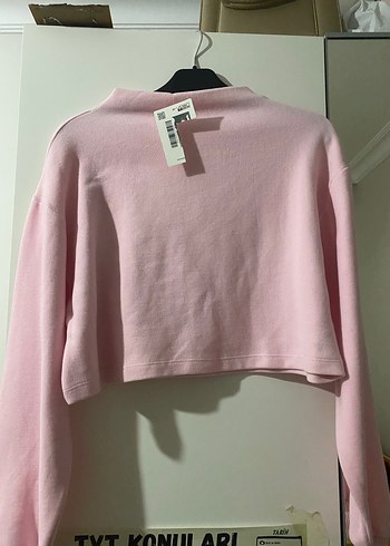 Pembe Oversize Kadın Sweatshirt - Görsel 2