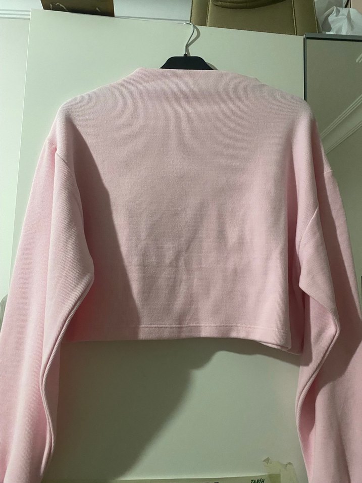 Pembe Oversize Kadın Sweatshirt - Görsel 3