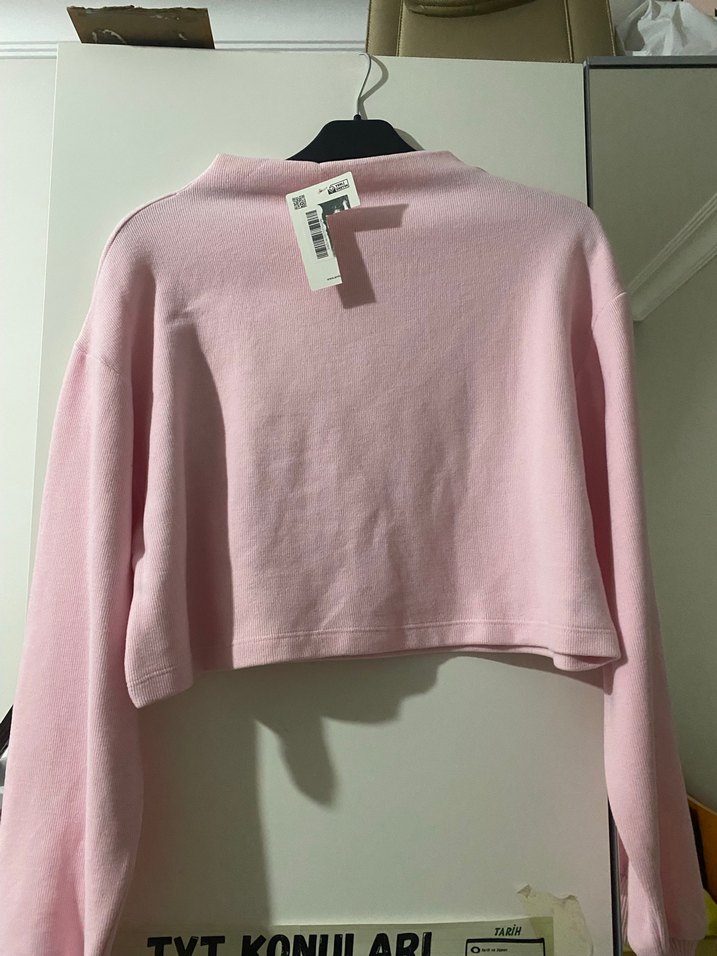 Pembe Oversize Kadın Sweatshirt - Görsel 2