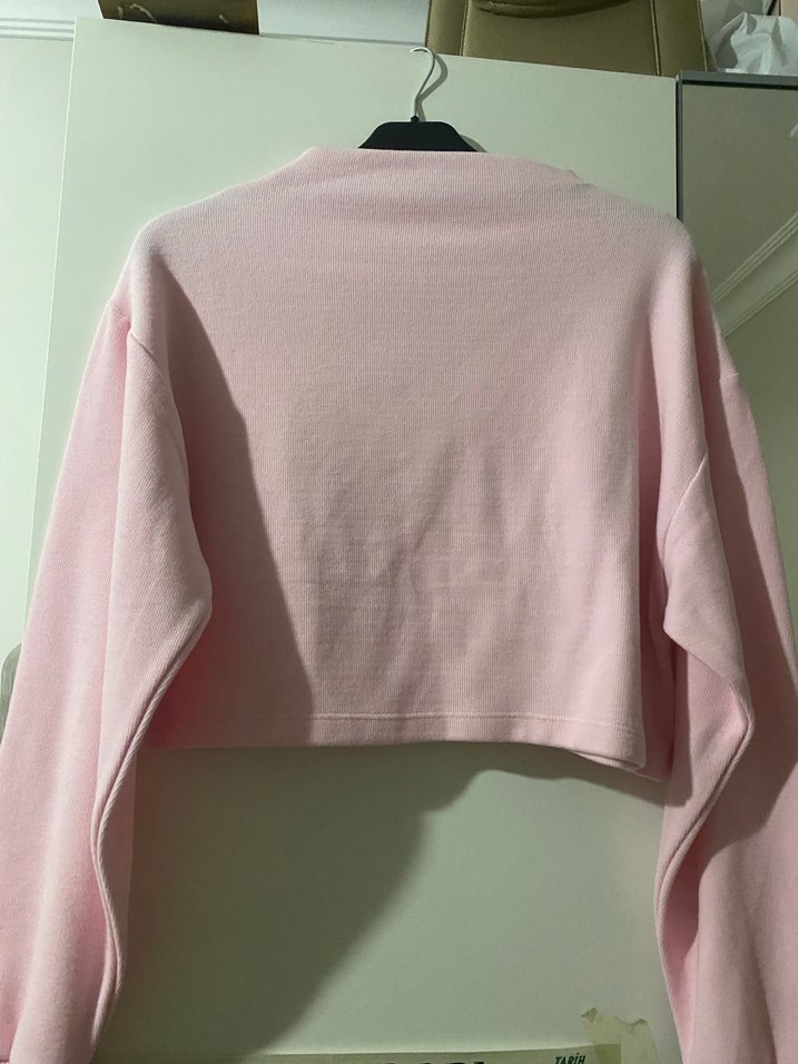 Pembe Oversize Kadın Sweatshirt - Görsel 4