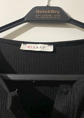 Düğmeli Siyah Kadın Tişört - Görsel 2