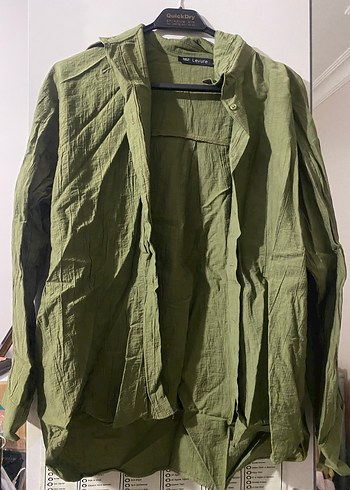 Kadın Haki Keten Uzun Salaş Takım - Görsel 3